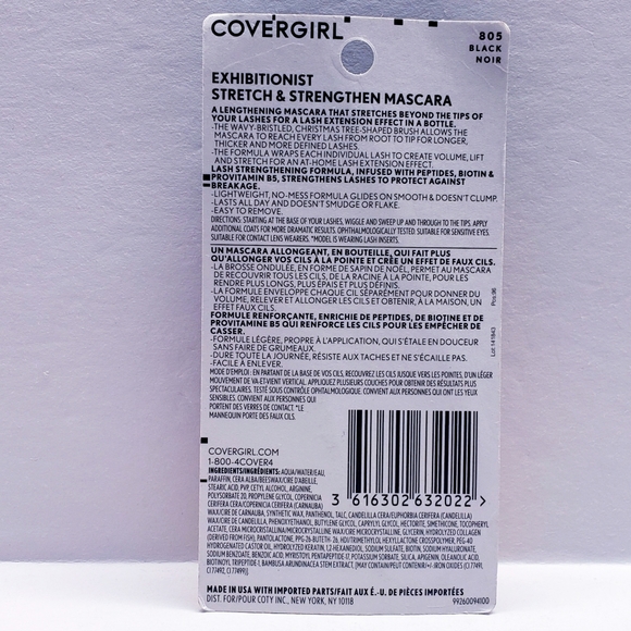 COVERGIRL Exhibitionist Stretch & Strengthen Mascara, #805 BLACK, 0.3 fl oz - Picture 2 of 6